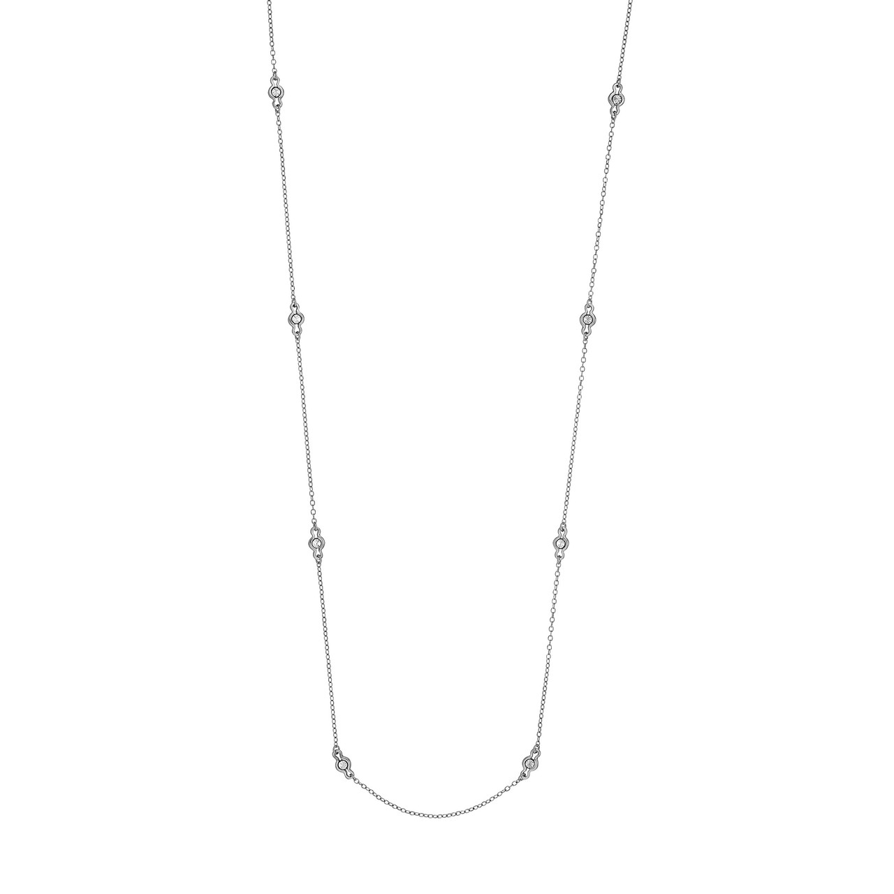 Long And Lovely Illusion Diamond Station Necklace