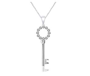 Diamond Fashion Key Pendant