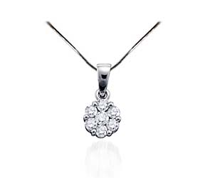 Diamond Flower Pendant<br> 1/4 Carat Total Weight