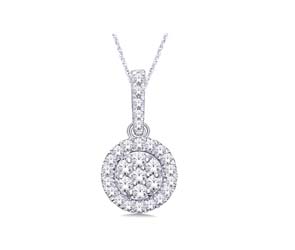 Diamond Flower Pendant