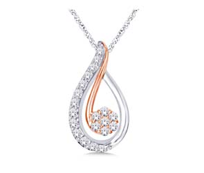 Diamond Fashion Flower Pendant