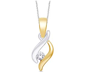 Two Tone Diamond Fashion Pendant