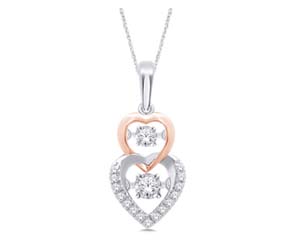 Dangling Hearts Moving Diamond Pendant