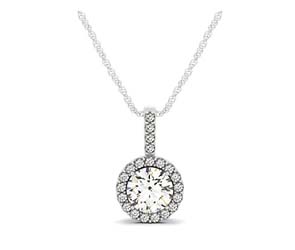 Diamond Ring Accented Halo Pendant