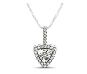 Trillion Cut Diamond Halo Pendant