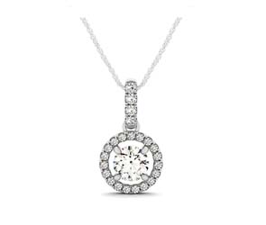 Centered Diamond Halo Pendant