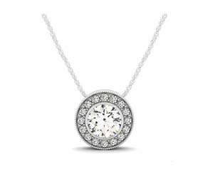 Artistic Diamond Halo Pendant