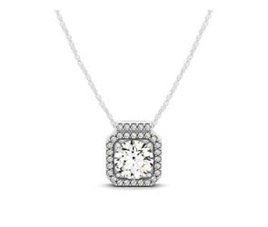 Diamond Row Halo Button Pendant