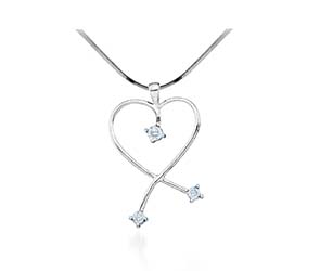 Ladies Diamond Heart Pendant<br> .04 Carat Total Weight