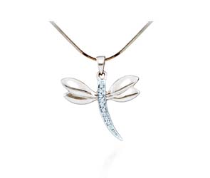 Ladies Diamond Butterfly Pendant<br> .03 Carat Total Weight