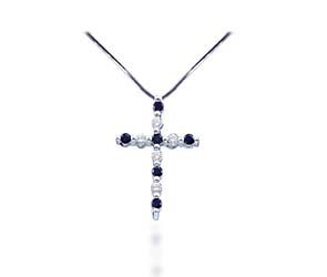 Black Diamond Cross Pendant<br> 1/10 Carat Total Weight