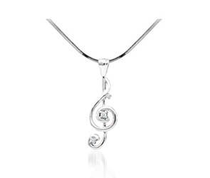 Diamond Treble Clef Fashion Pendant<br> .05 Carat Total Weight