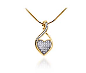 Diamond Heart Pendant<br> 1/10 Carat Total Weight