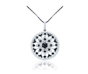 Black Diamond Circle Pendant<br> 1/2 Carat Total Weight