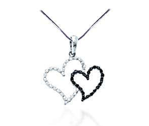 Dual Hearts Diamond Pendant<br> .17 Carat Total Weight