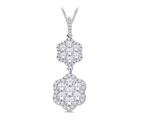 Diamond Dangle Flower Pendant