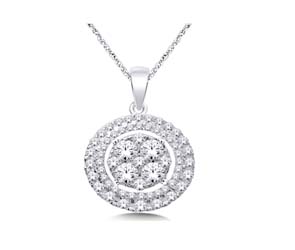 Diamond Flower Pendant