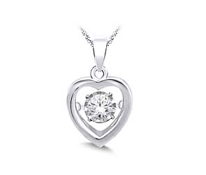 Moving Diamond Heart Pendant