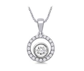 Moving Diamond Circle Pendant