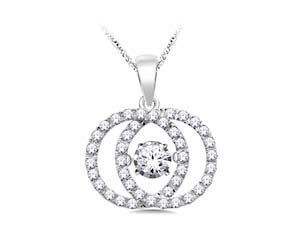 Interlocking Circles Moving Diamond Pendant