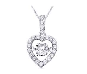 Moving Diamond Heart Pendant