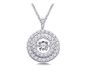 Moving Diamond Circle Pendant