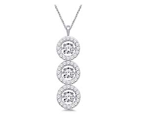 3 Stone Moving Diamond Fashion Pendant