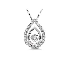 Moving Diamond Pear Shaped Fashion Pendant