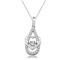 Moving Diamond Heart Centered Pendant