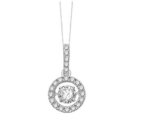 Moving DIamond Circle Pendant