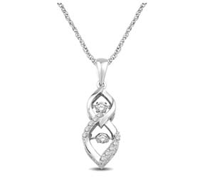 10K Gold Moving Diamond Fashion Pendant