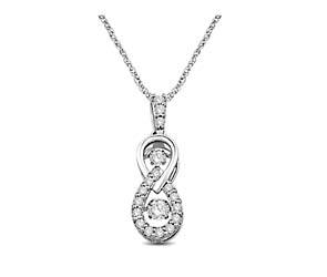 2 Stone Moving Diamond Pendant