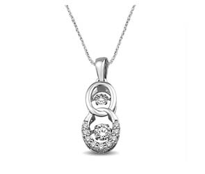 2 Stone Moving Diamonds Pendant