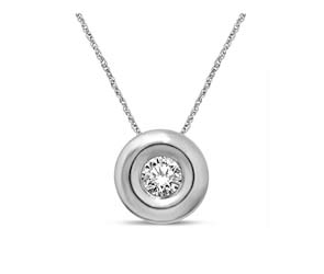 Round Bezel Diamond Pendant