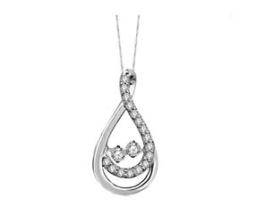 2 Stone Moving Diamond Fashion Pendant