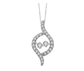 2 Stone Moving Diamonds Fashion Pendant