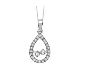 Two Stone Moving Diamond Pendant