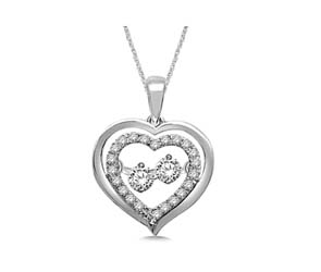 Moving Diamond Heart Pendant