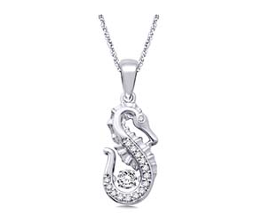 Moving Diamond Seahorse Diamond Pendant