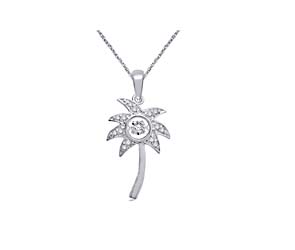 Moving Diamond Palm Tree Fashion Pendant