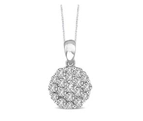 Diamond Flower Pendant