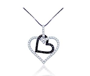 Hanging Hearts Diamond Pendant<br> 1/2 Carat Total Weight