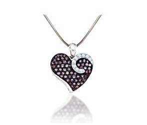 Ladies Heart Champagne Diamond Pendant<br> 3/4 Carat Total Weight