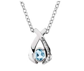 Oval Shape Bezel Set Aquamarine Pendant