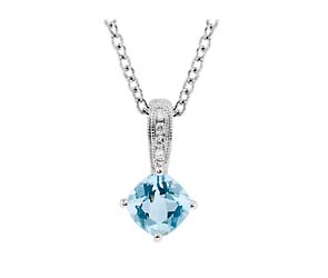 Aquamarine DIamond Pendant