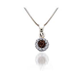 Diamond Ladies Flower Pendant<br> 1/4 Carat Total Weight