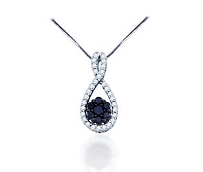 Ladies Black Diamond Fashion Pendant<br> 3/8 Carat Total Weight