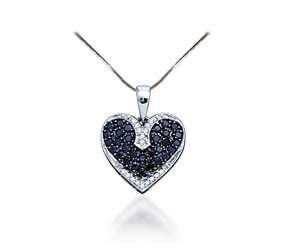 Black Diamond Heart Pendant<br> 1/2 Carat Total Weight