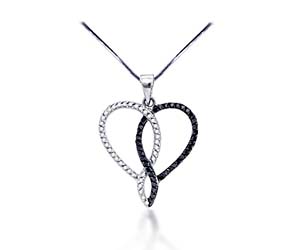 Ladies Interlocking Heart Pendant 3/8 Carat Toal Weight