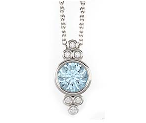 Aquamarine & Diamond Pendant